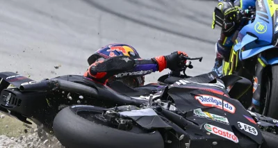 Aprilia : « Une chute énorme », l’écurie explique la violente chute de Jorge Martin lors du test de Barcelone