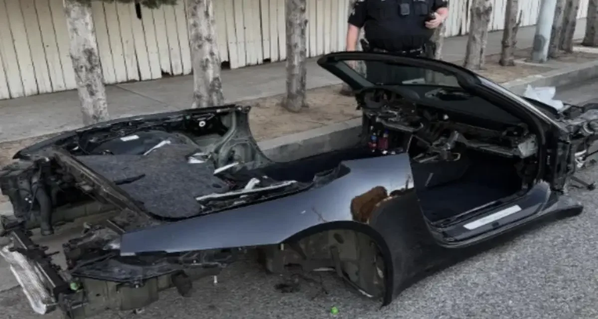 La Porsche 911 volée retrouvée à Los Angeles… réduite à une simple carcasse