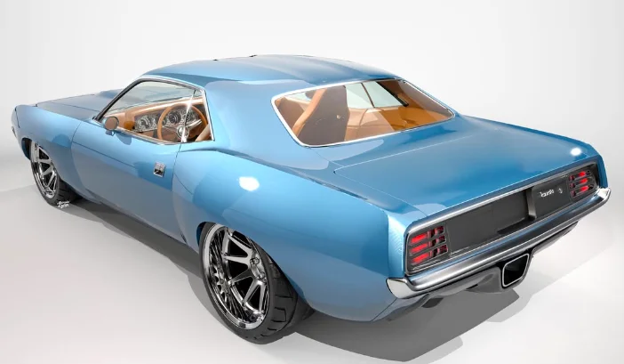 Cet artiste virtuel a imaginé le restomod d'une Plymouth Barracuda W16 avec un moteur Bugatti