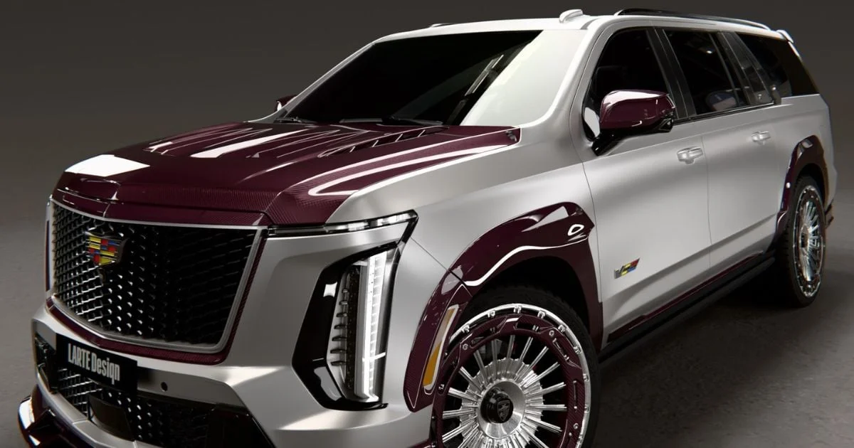 LARTE Design transforme le Cadillac Escalade avec un kit carbone bordeaux