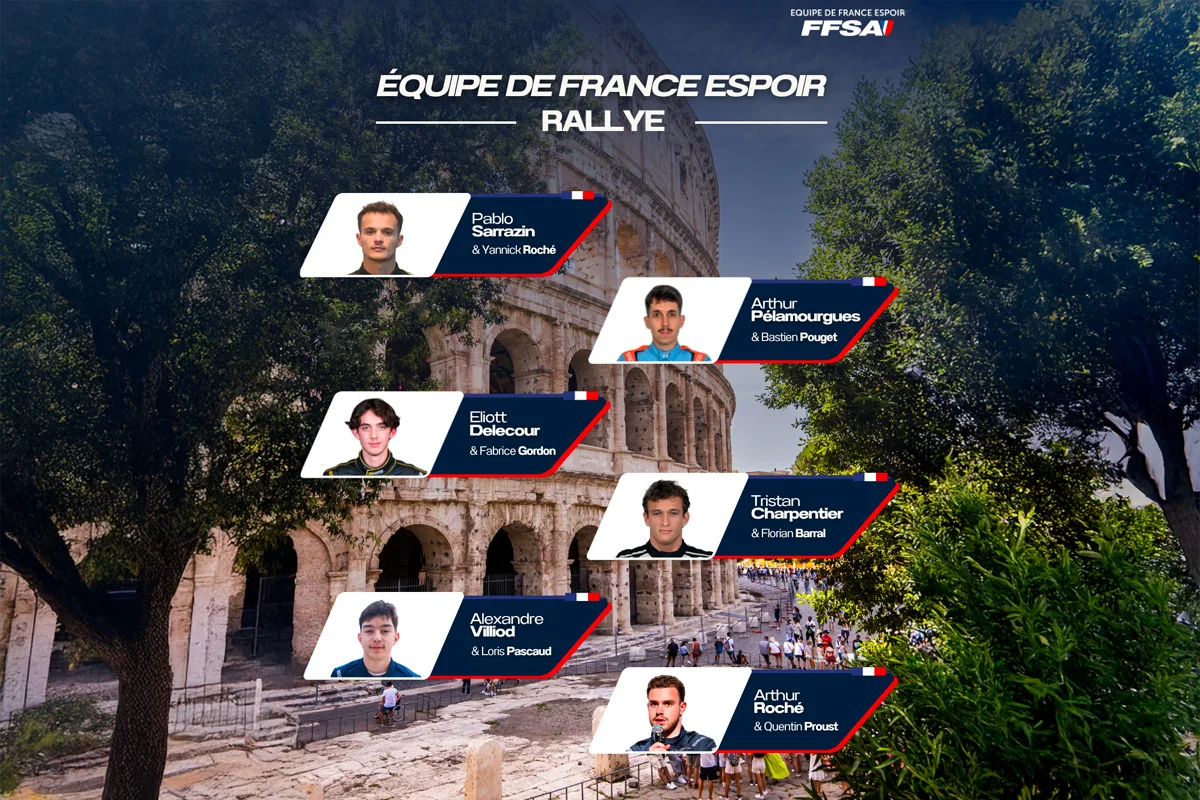 Lancement de l’Équipe de France Espoir Rallye FFSA, six équipages au départ de Rome en ERC