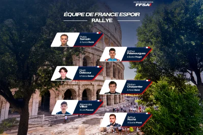 Lancement de l’Équipe de France Espoir Rallye FFSA, six équipages au départ de Rome en ERC