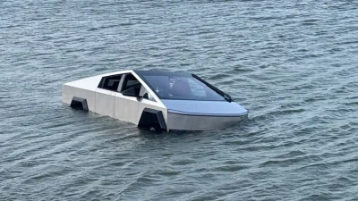 Vidéo – Ce Tesla Cybertruck tente de traverser un lac, mais tout ne se passe pas comme prévu