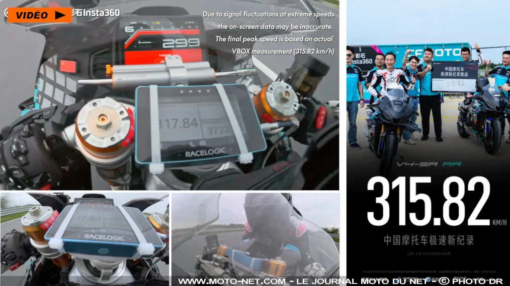 La Superbike V4 SR-RR de CFMoto déboule à 315 km/h, en vidéo