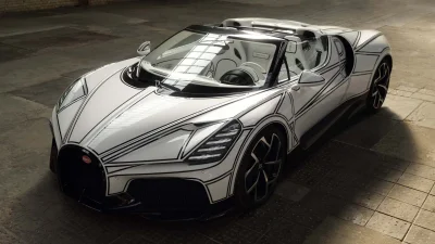 Le dernier modèle unique Bugatti est recouvert de véritables détails en porcelaine