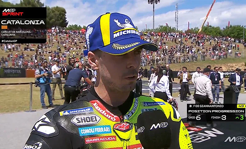 MotoGP, Barcelone Catalogne, Sprint : Fabio Di Giannantonio (Ducati/3) « À chaud »