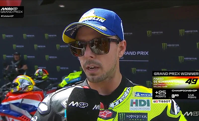 MotoGP, Barcelone Catalogne, GP : Fabio Di Giannantonio (Ducati/1) « À chaud »