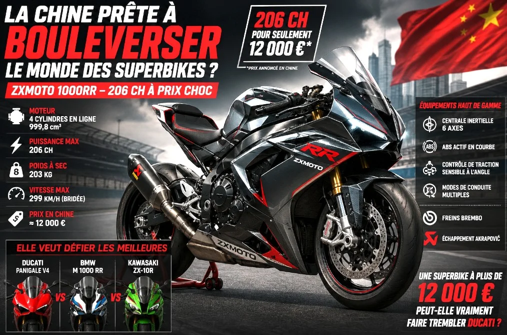 Street – La Chine prépare-t-elle la moto qui pourrait faire trembler Ducati ? Une superbike de 206 ch annoncée à un prix choc par ZXMoto
