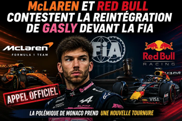F1 – Coup de théâtre à Monaco : McLaren et Red Bull contre-attaquent dans l’affaire Gasly