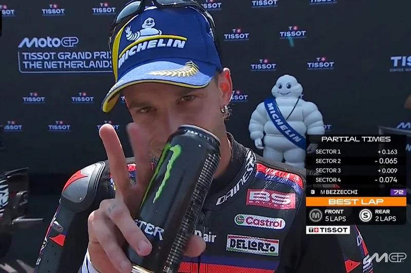 MotoGP, Assen, Qualifications : Marco Bezzecchi (Aprilia/3) « À chaud »
