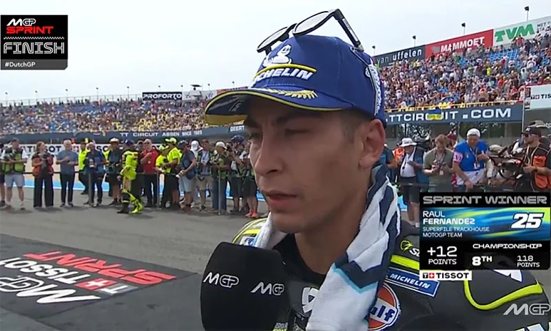 MotoGP, Assen, Sprint : Raul Fernandez (Aprilia/1) « À chaud »