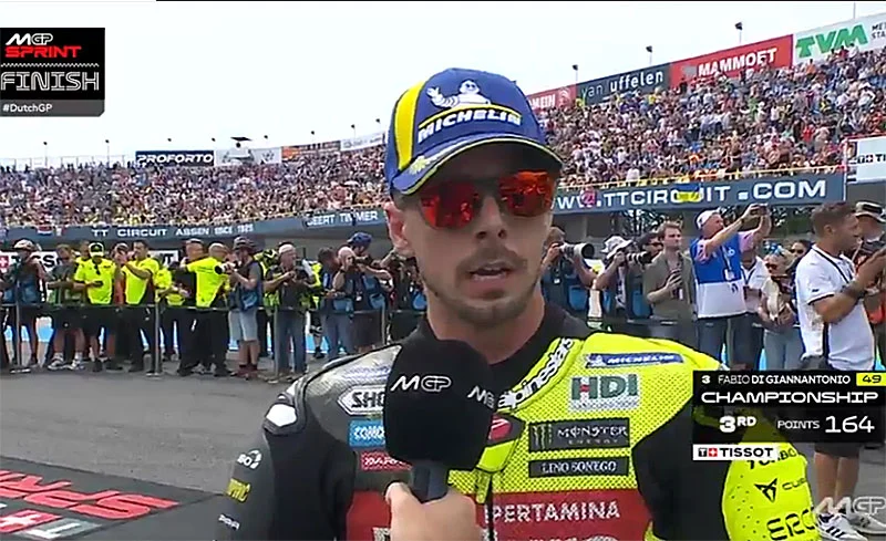 MotoGP, Assen, Sprint : Fabio Di Giannantonio (Ducati/3) « À chaud »