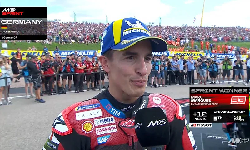 MotoGP, Allemagne, Sprint : Marc Marquez (Ducati/1) « À chaud »