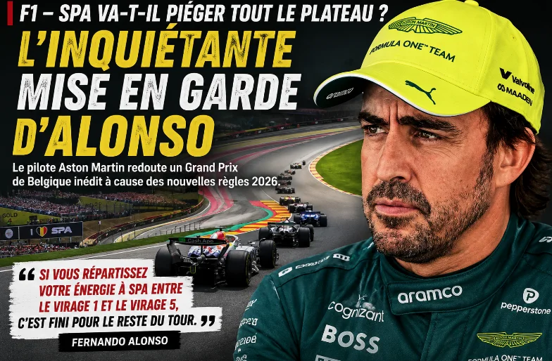 F1 – Alonso tire la sonnette d’alarme : Spa va-t-il piéger tout le plateau ?