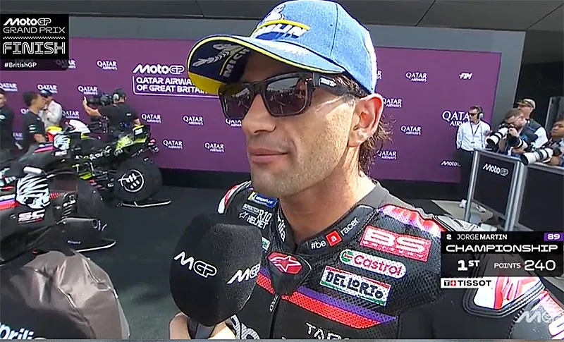 MotoGP, Silverstone, Grand Prix : Jorge Martin (Aprilia/2) « À chaud »