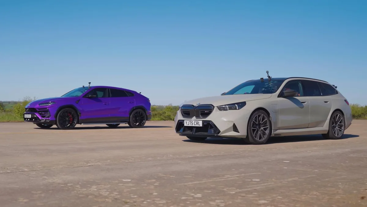 BMW M5 Touring vs Lamborghini Urus sur 400 m : le break familial fait voir rouge au taureau